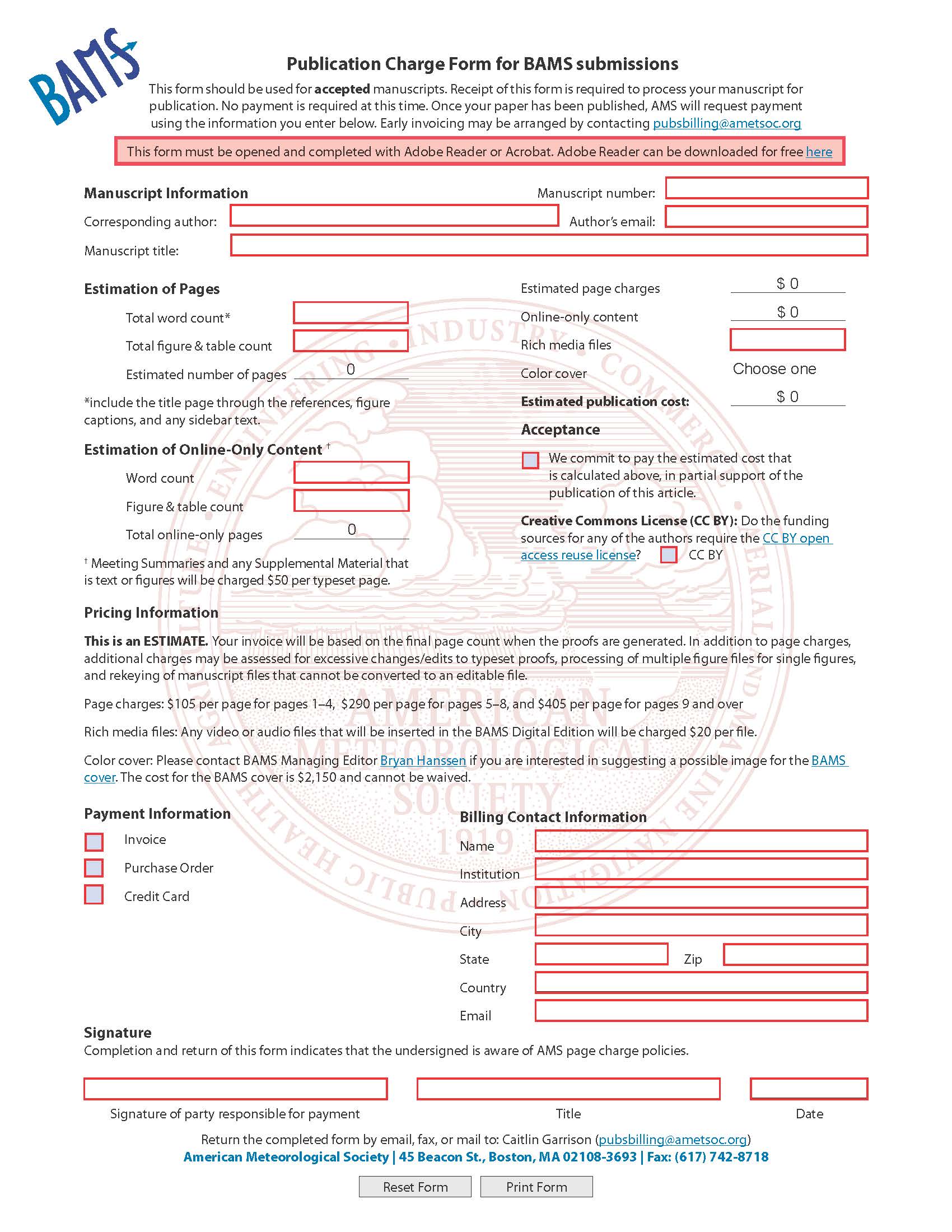 Download the BAMS Publication Charge Form as a PDF