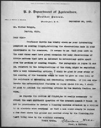 Letter from Cleveland Abbe to Wilbur Wright
