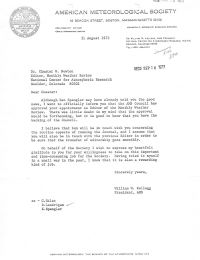 Letter from William Kellogg to Chester Newton about AMS Council approving editorship