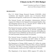 Climate R&D in the 2014 Budget Request