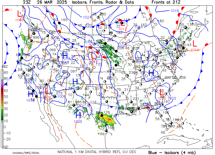 USA Weather Observations Sfc_map