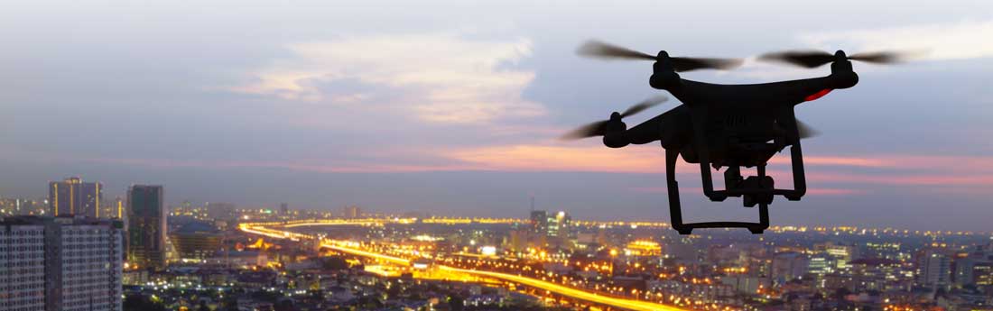 Aerial Drone over City